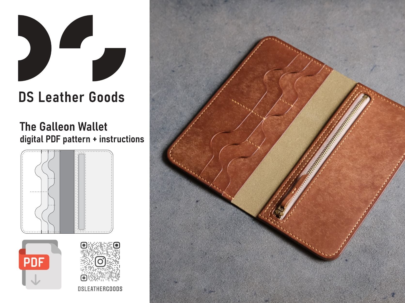 DS-023 The Galleon Wallet Digital Pattern