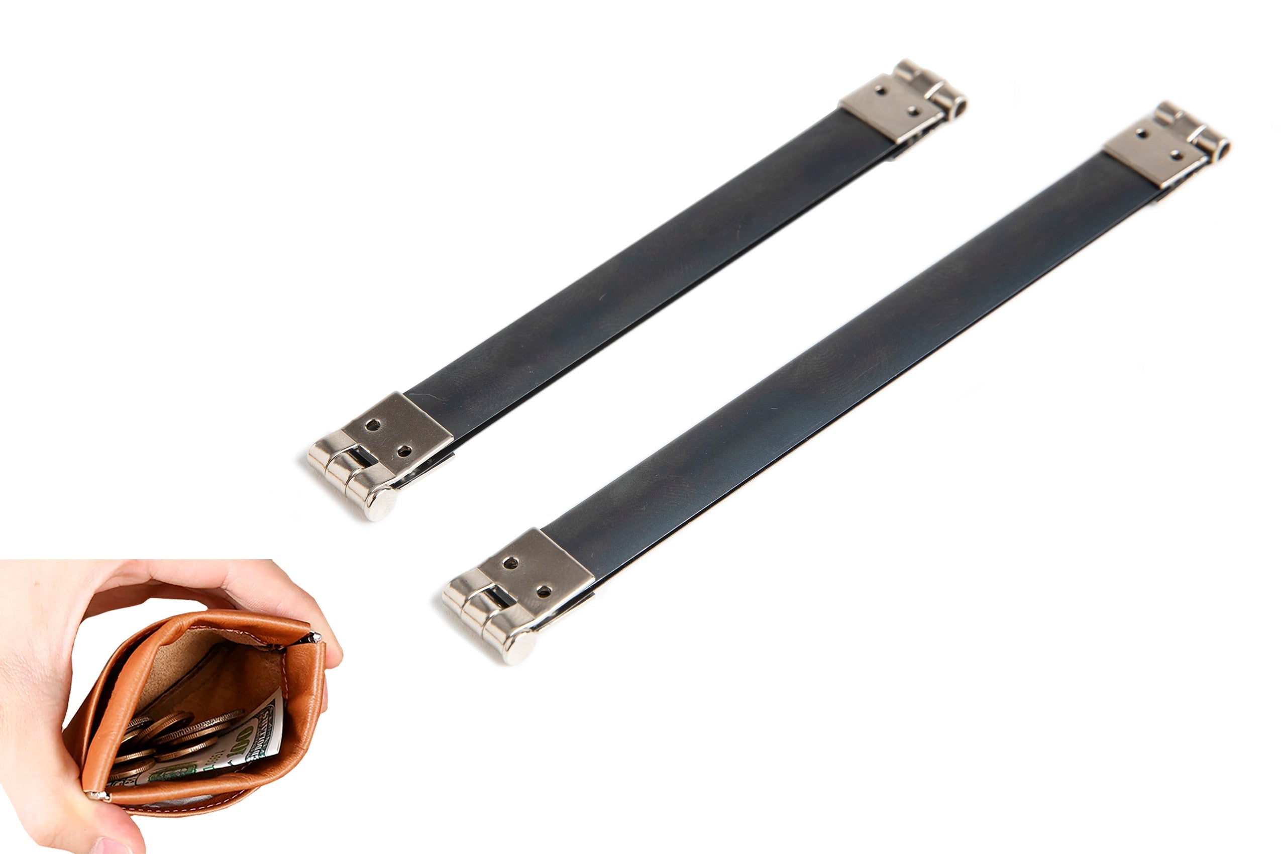 Coin Pouch Closure Hardware - Spring Steel Pressure Accessory