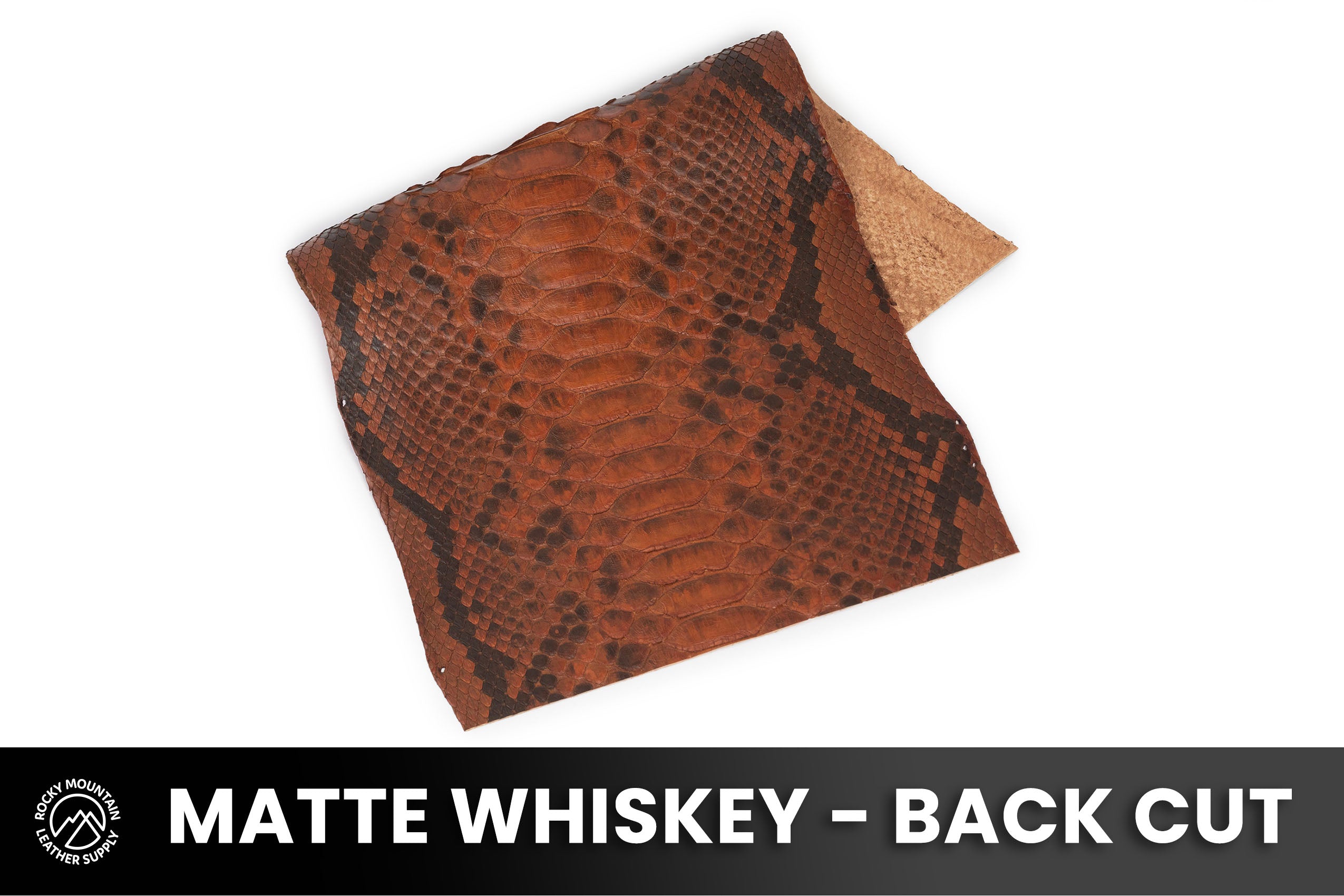 Python Snake - Matte Whiskey - Exotic Leather (PANELS)