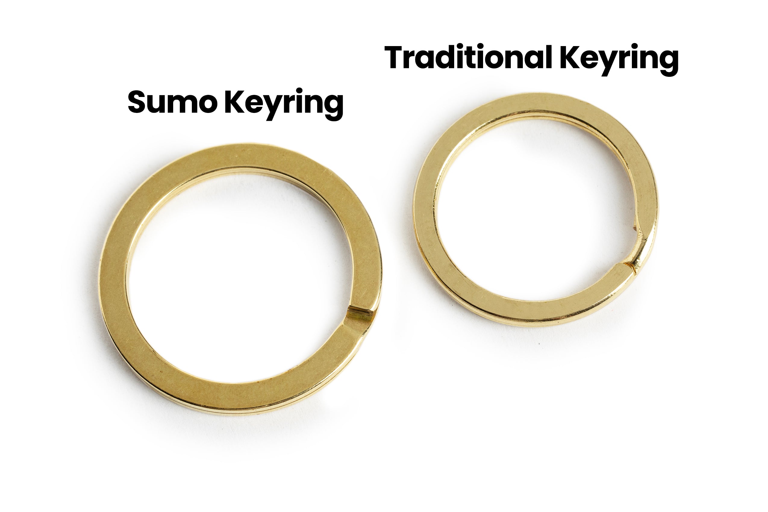 Japan Brass - "Sumo" Split Key Rings (Solid Brass) - 2 pack