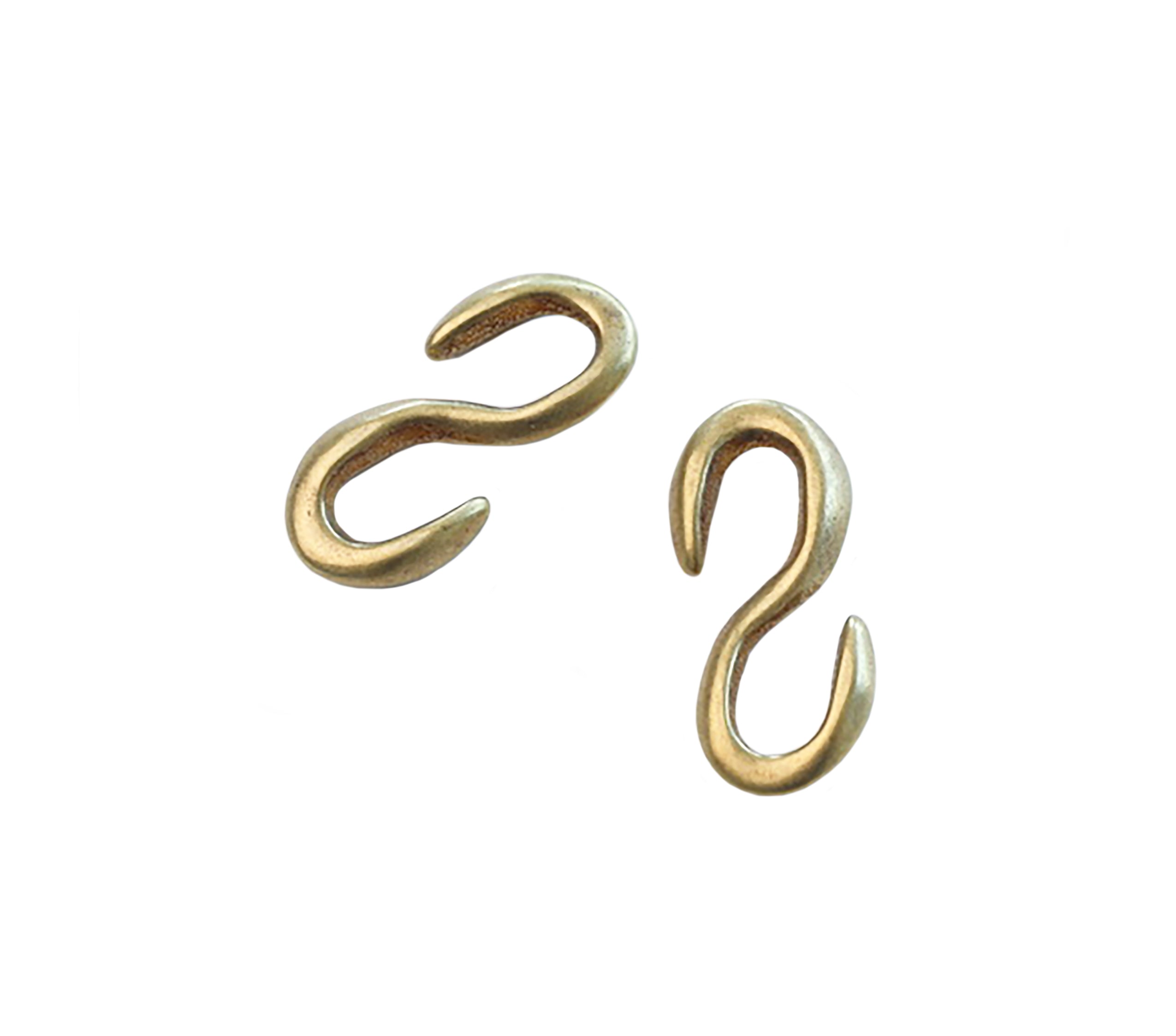 Japan Brass - "S Hook" Clasp (Solid Brass) - 2 Pack