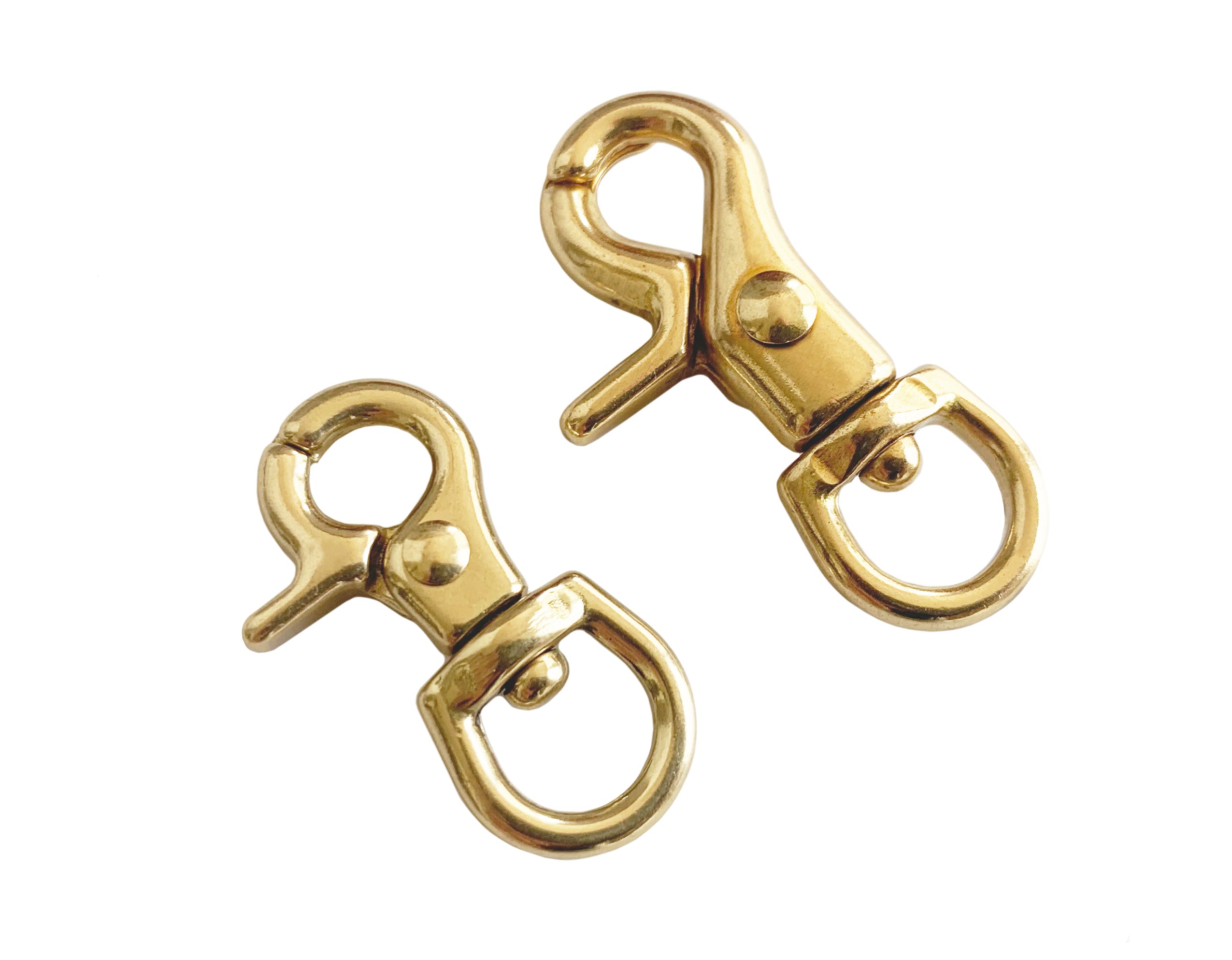 Lobster Claw Snap Hooks "Round Base" - Swivel (Solid Brass)